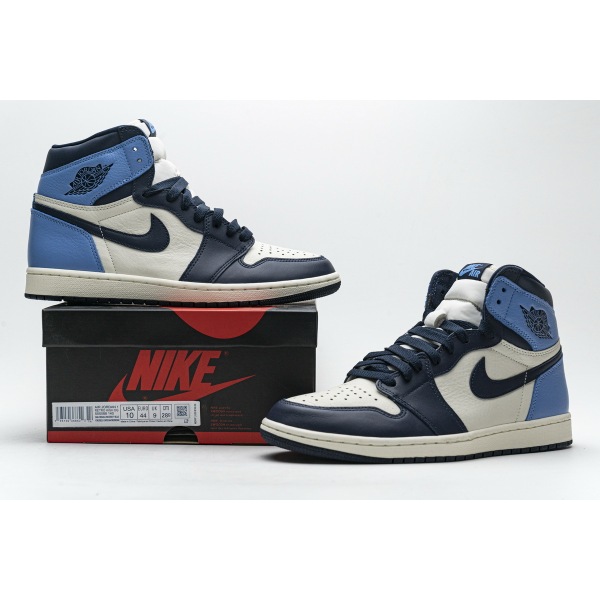 PKGoden Jordan 1 Retro High Obsidian UNC，555088-140