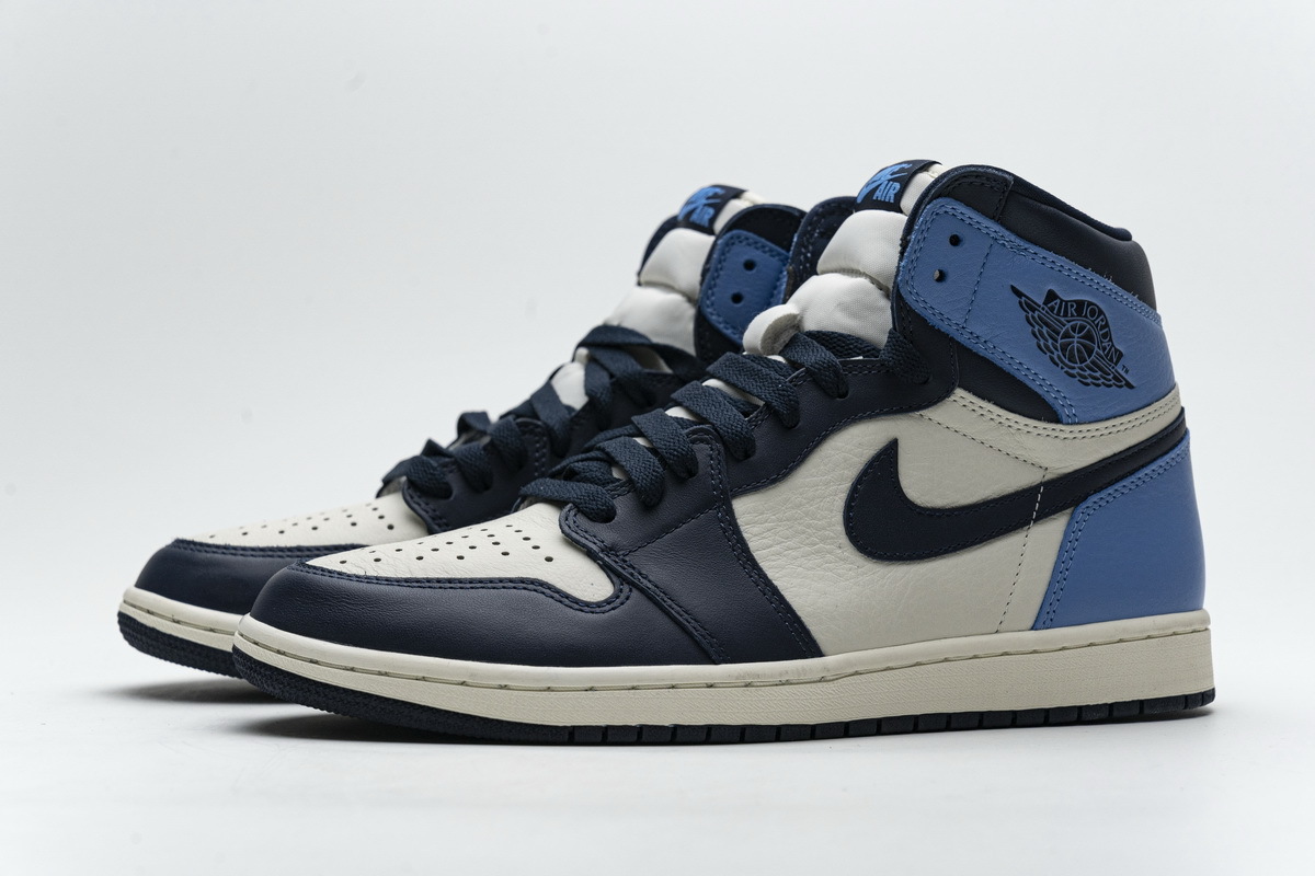 LJR Jordan 1 Retro High Obsidian UNC，555088-140