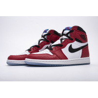 PKGoden Jordan 1 Retro High Spider-Man Origin Story，555088-602 