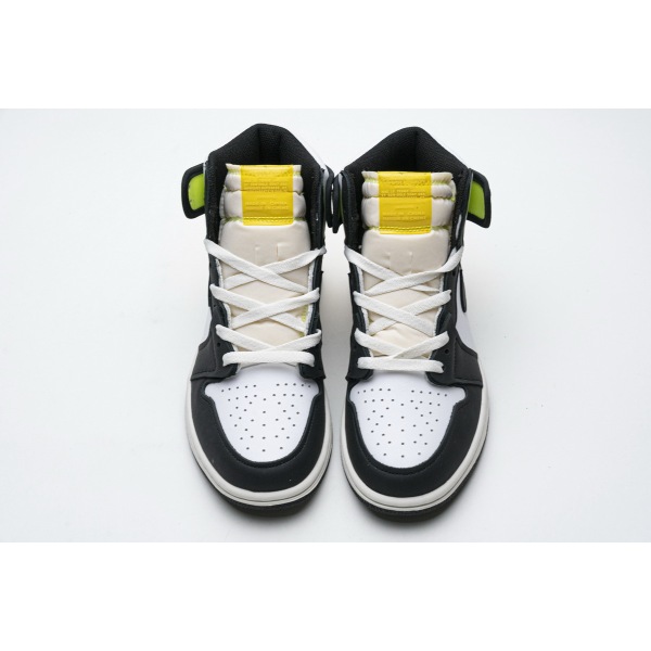 PKGoden Jordan 1 Retro High White Black Volt University Gold，555088-118