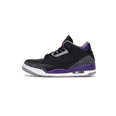 PK GOD Jordan 3 Retro Black Court Purple, CT8532-050