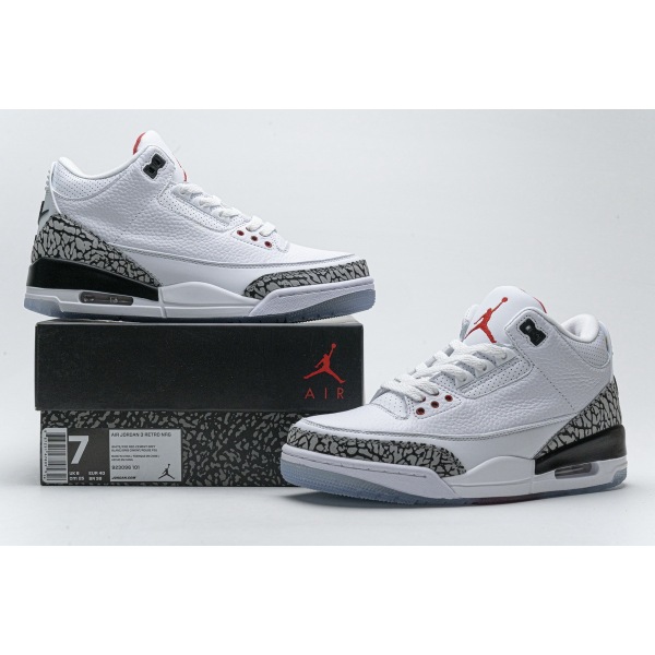 PKGoden Jordan 3 Retro Free Throw Line White Cement, 923096-101