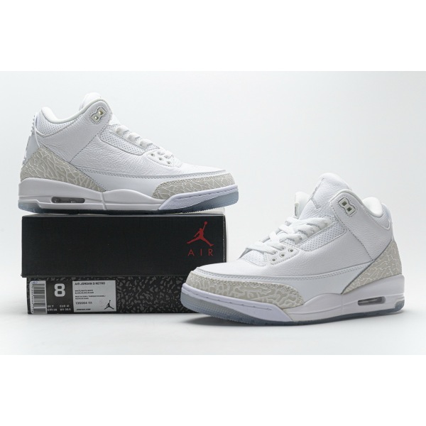 PKGoden Jordan 3 Retro Pure White (2018), 136064-111