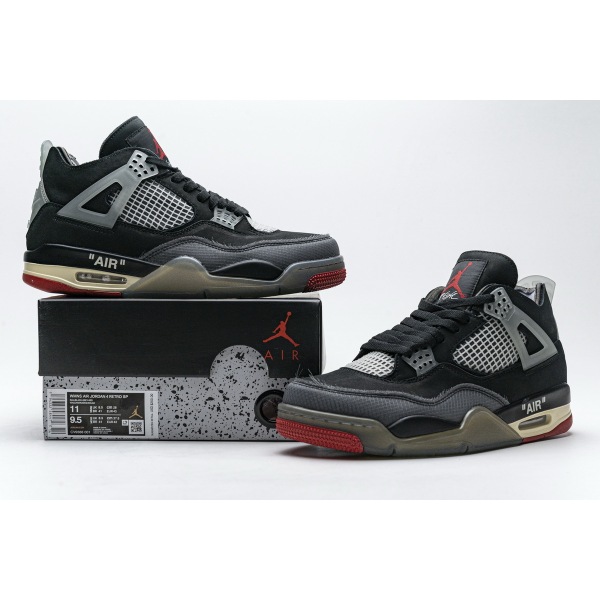 PKGoden Jordan 4 OFF-White Bred, CV9388-001