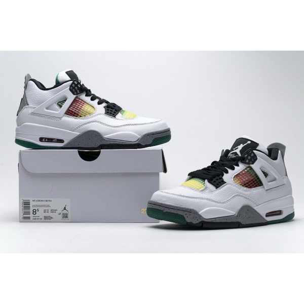 PKGoden Jordan 4 Retro Lucid Green Rasta (W), AQ9129-100 