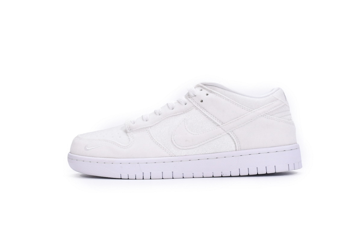 OG Dunk Low Dover Street Market Triple White Velvet，DH2686-100