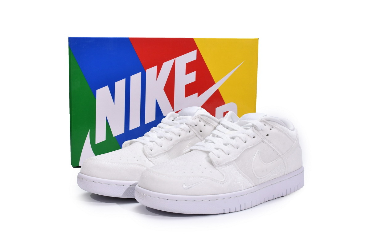 OG Dunk Low Dover Street Market Triple White Velvet，DH2686-100