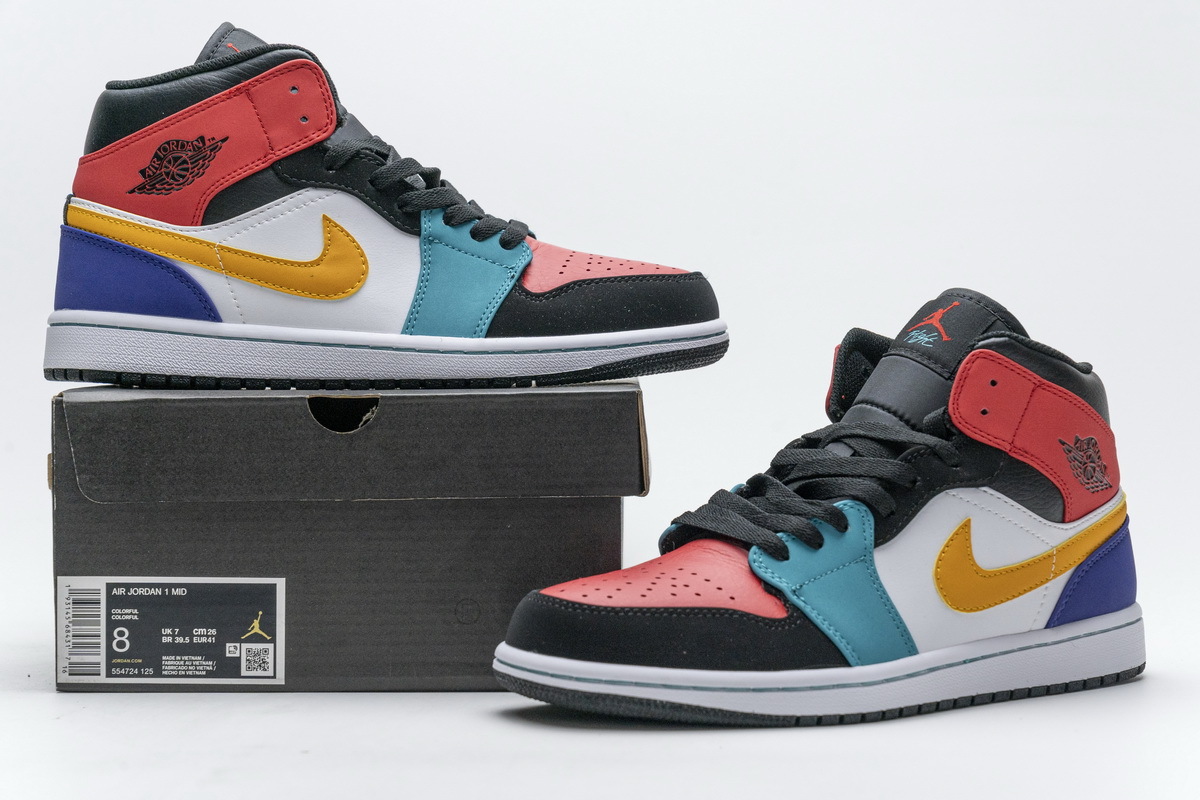 OG Jordan 1 Mid Bred Multi-Color, 554724-125