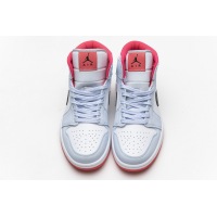 OG Jordan 1 Mid Half Blue Polka Dot Swoosh (GS), 555112-400