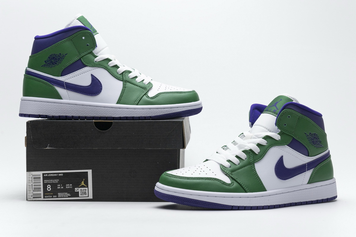 OG Jordan 1 Mid Incredible Hulk (GS), 554725-300
