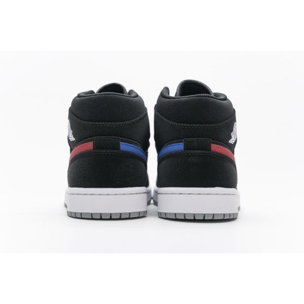 OG Jordan 1 Mid Multi-Color Swoosh Black (GS), 554725-065