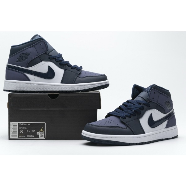 OG Jordan 1 Mid Obsidian Sanded Purple, 554724-445