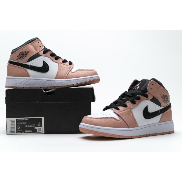 OG Jordan 1 Mid Pink Quartz (GS), 555112-603