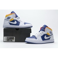 OG Jordan 1 Mid Royal Blue Laser Orange, 554724-131