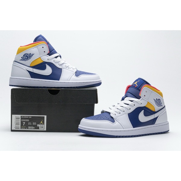 OG Jordan 1 Mid Royal Blue Laser Orange, 554724-131