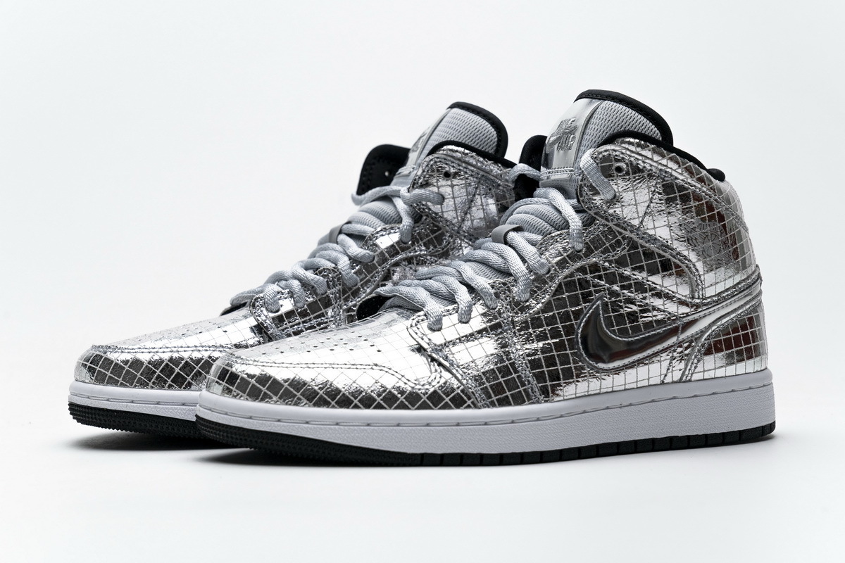 OG Jordan 1 Mid SE Disco Metallic Silver (W), CU9304-001