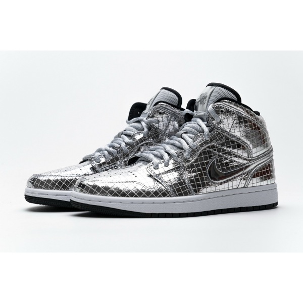 OG Jordan 1 Mid SE Disco Metallic Silver (W), CU9304-001