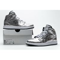 OG Jordan 1 Mid SE Disco Metallic Silver (W), CU9304-001