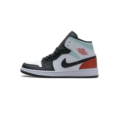 OG Jordan 1 Mid SE White Black Red Spruce (GS), BQ6931-100