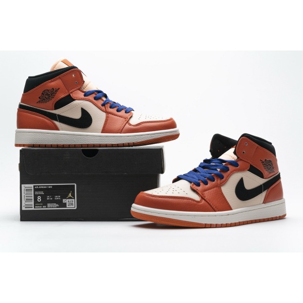 OG Jordan 1 Mid Team Orange Black, 852542-800