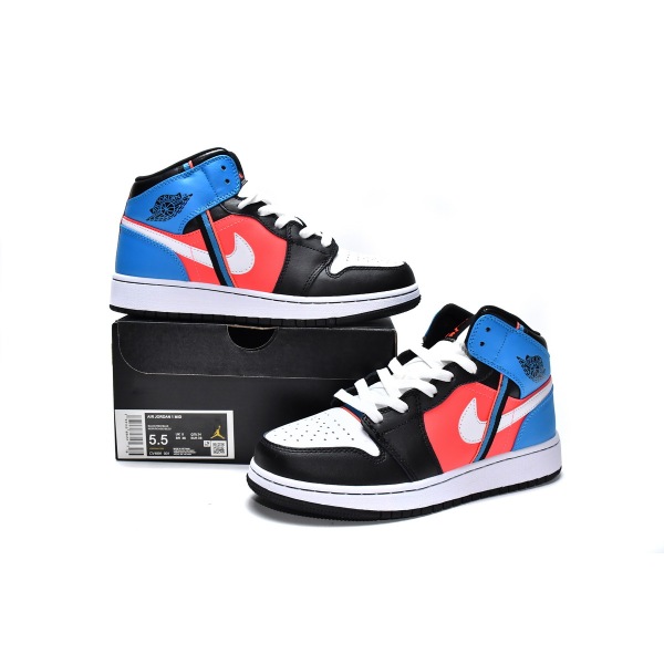 OG Jordan 1 Mid Tri Color Ribbons (GS)，CV4891-001