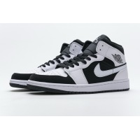 OG Jordan 1 Mid White Black, 554724-113