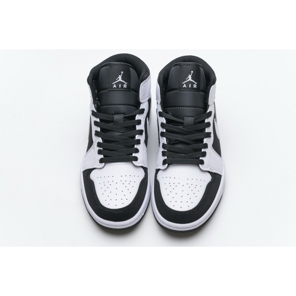 OG Jordan 1 Mid White Black, 554724-113