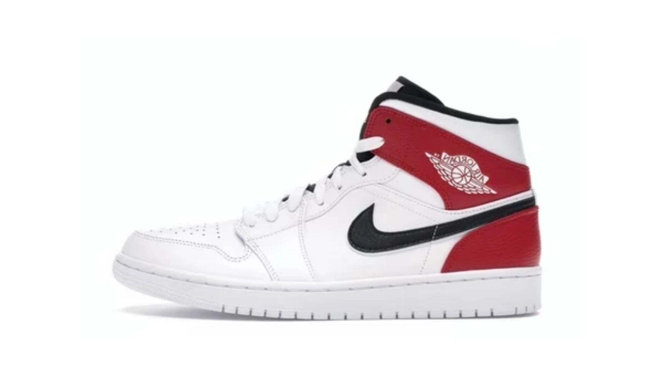 OG Jordan 1 Mid White Black Gym Red, 554724-116