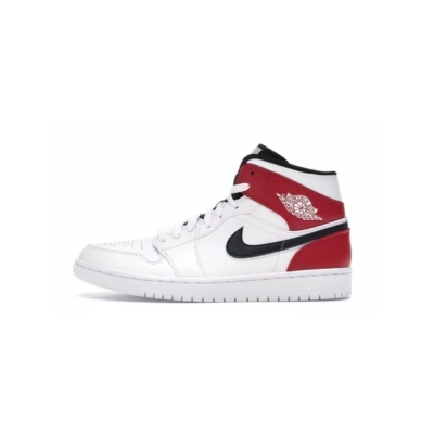 OG Jordan 1 Mid White Black Gym Red, 554724-116