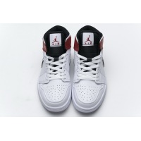 OG Jordan 1 Mid White Black Gym Red, 554724-116