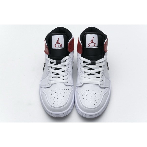 OG Jordan 1 Mid White Black Gym Red, 554724-116