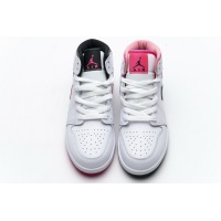 OG Jordan 1 Mid White Black Hyper Pink (GS), 555112-106