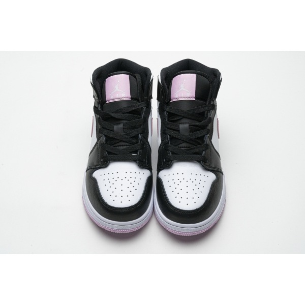 OG Jordan 1 Mid White Black Light Arctic Pink (GS), 555112-103