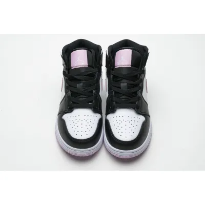 OG Jordan 1 Mid White Black Light Arctic Pink (GS), 555112-103 02