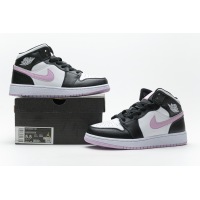 OG Jordan 1 Mid White Black Light Arctic Pink (GS), 555112-103