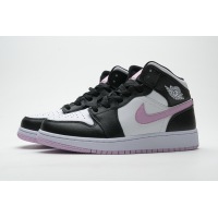 OG Jordan 1 Mid White Black Light Arctic Pink (GS), 555112-103