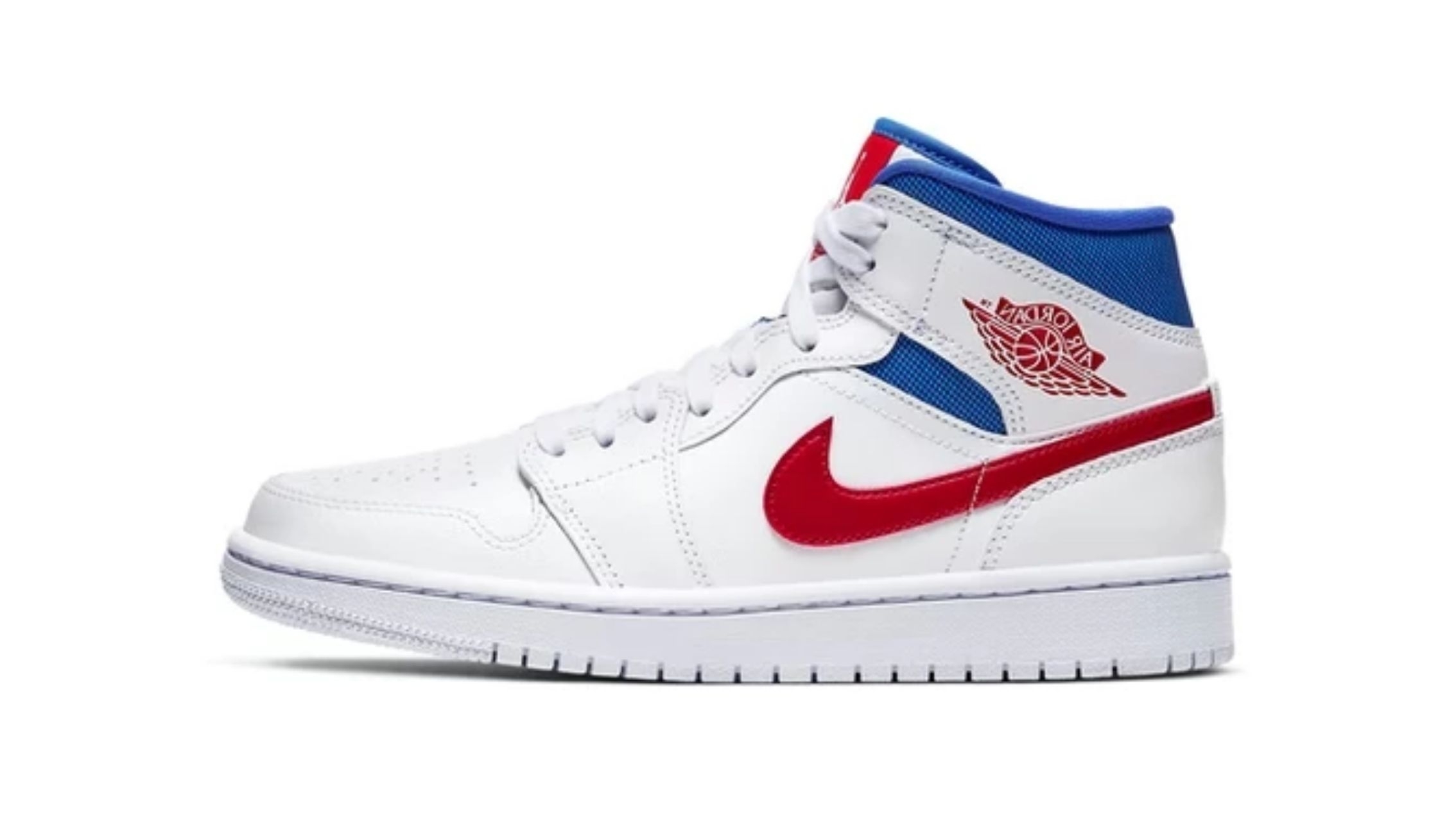 OG Jordan 1 Mid White Red Royal (W), BQ6472-164