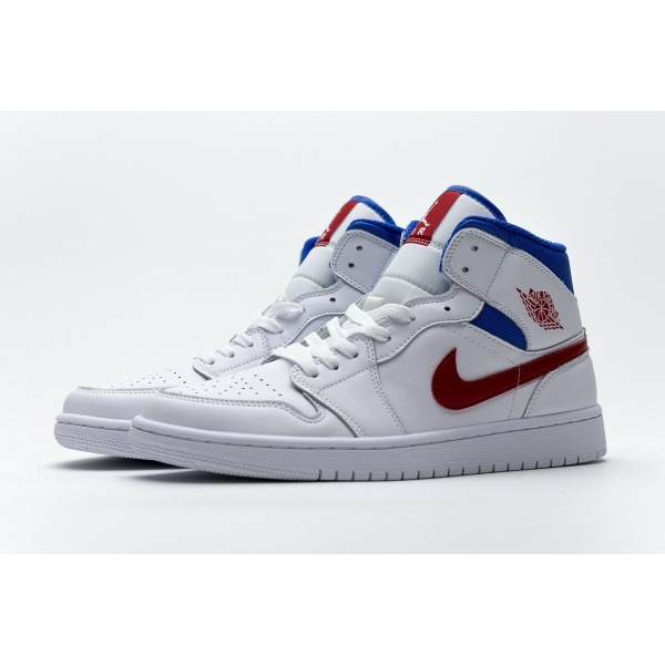 OG Jordan 1 Mid White Red Royal (W), BQ6472-164