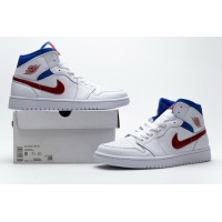 OG Jordan 1 Mid White Red Royal (W), BQ6472-164