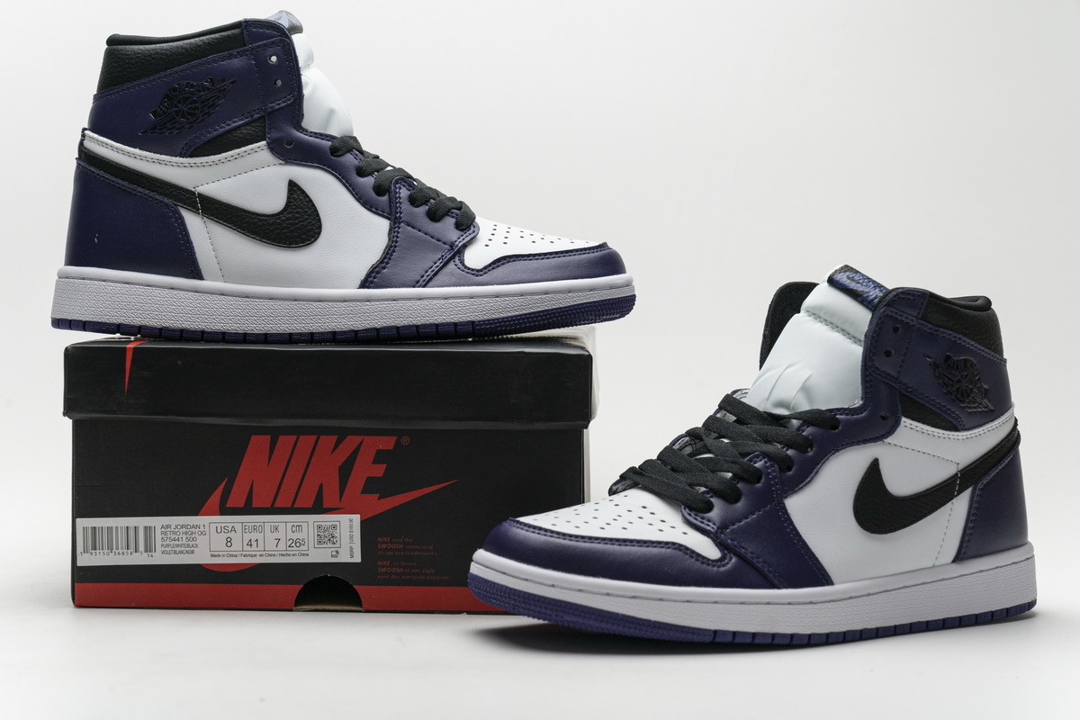 OG Jordan 1 Retro High Court Purple White, 555088-500