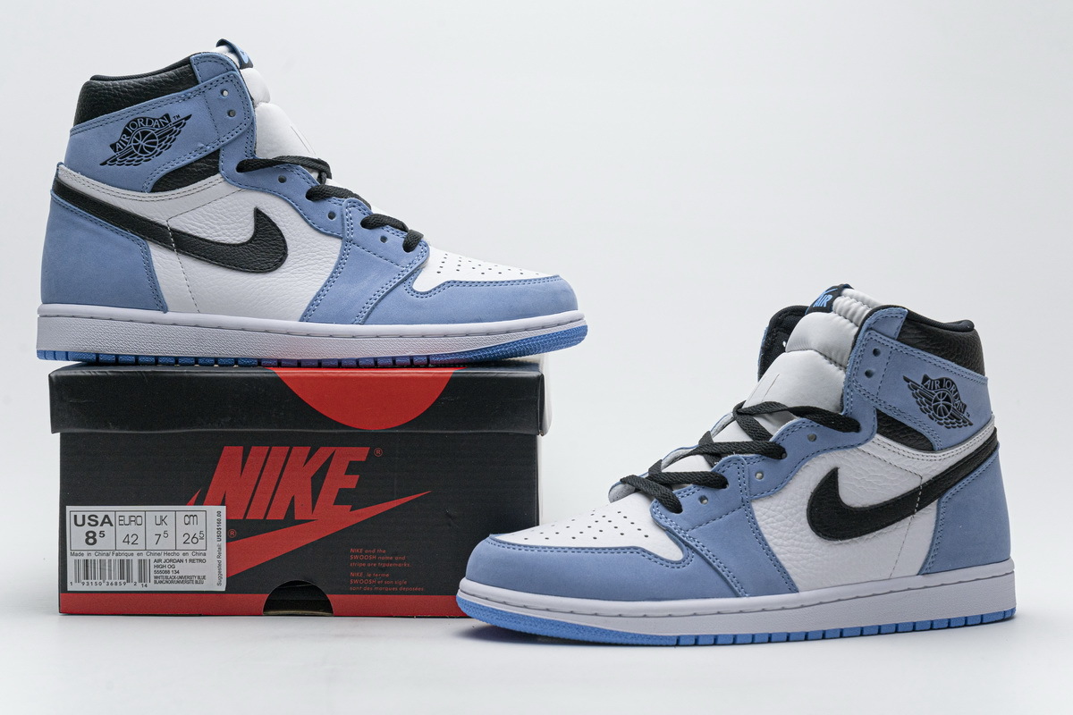 OG Jordan 1 Retro High White University Blue Black, 555088-134