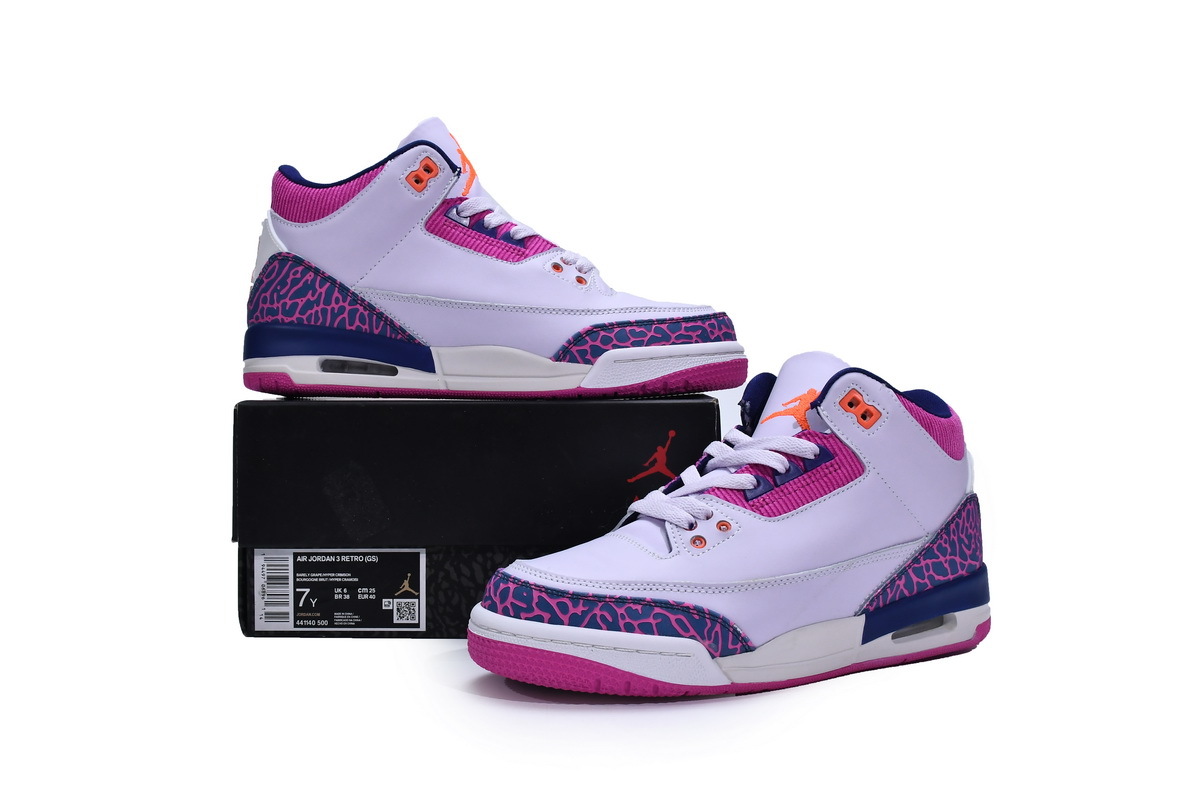 OG Jordan 3 Retro Barely Grape (GS), 441140-500
