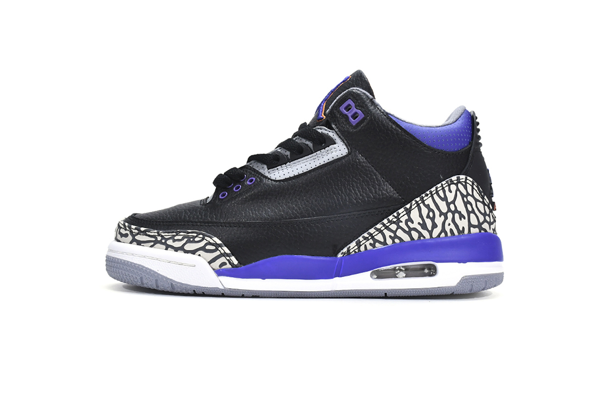 OG Jordan 3 Retro Black Court Purple，CT8532-050 