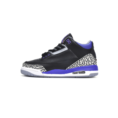 OG Jordan 3 Retro Black Court Purple，CT8532-050 