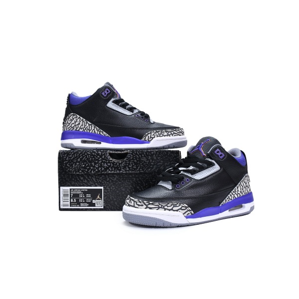 OG Jordan 3 Retro Black Court Purple，CT8532-050 