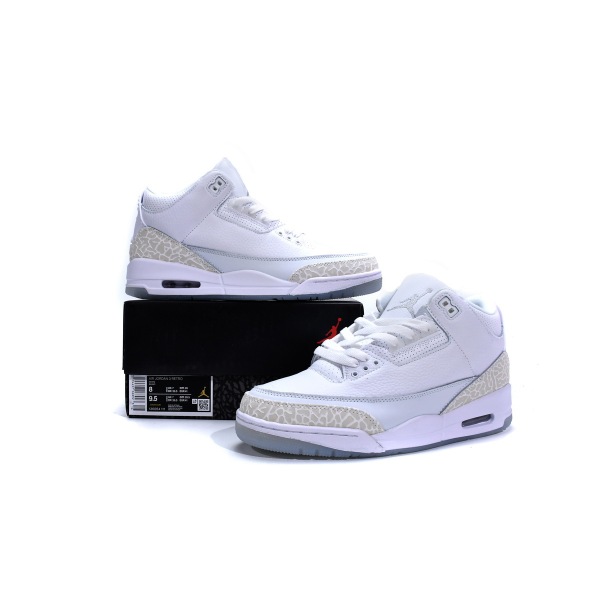 OG Jordan 3 Retro Pure White (2018)，136064-111