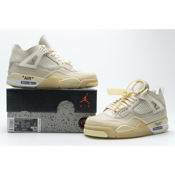 Free Shipping - Jordan 4 Retro Off-White Sail (W), CV9388-100