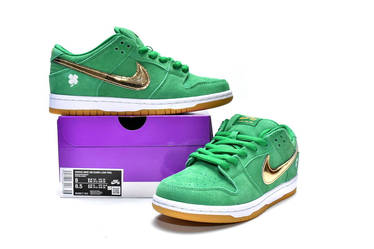 OG SB Dunk Low Pro St. Patrick's Day (2022)，BQ6817-303