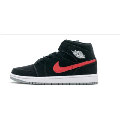 OG Jordan 1 Mid Multi-Color Swoosh Black (GS), 554725-065 01