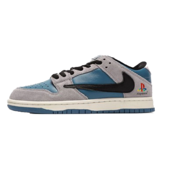 PKGoden Dunk Low SP Travis Scott PlayStation Grey Blue,CU1726-400